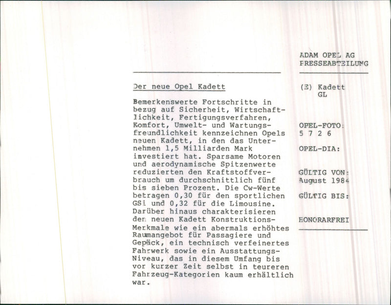 Opel Kadett - Vintage Photograph