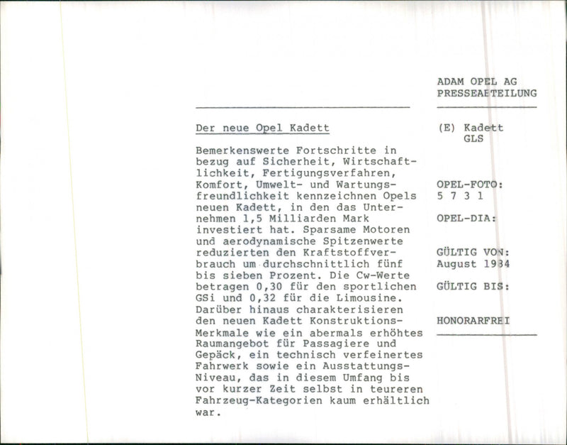 Opel Kadett - Vintage Photograph