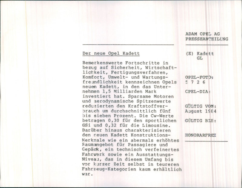 Opel Kadett - Vintage Photograph