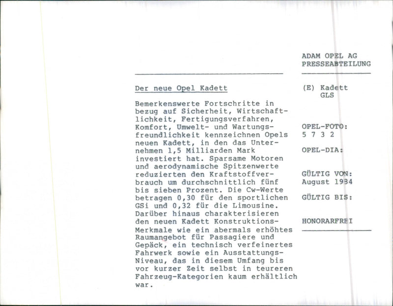 Opel Kadett - Vintage Photograph