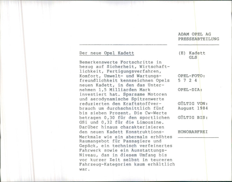 Opel Kadett - Vintage Photograph