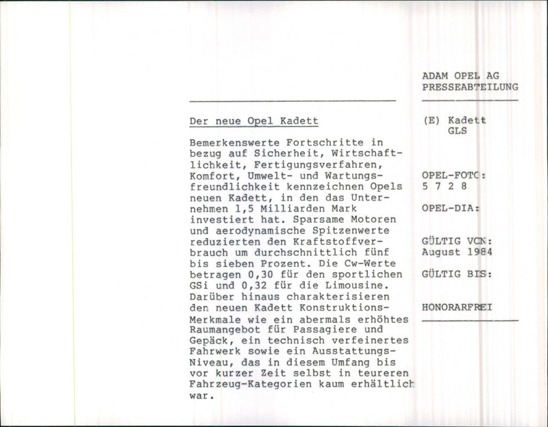 Opel Kadett - Vintage Photograph