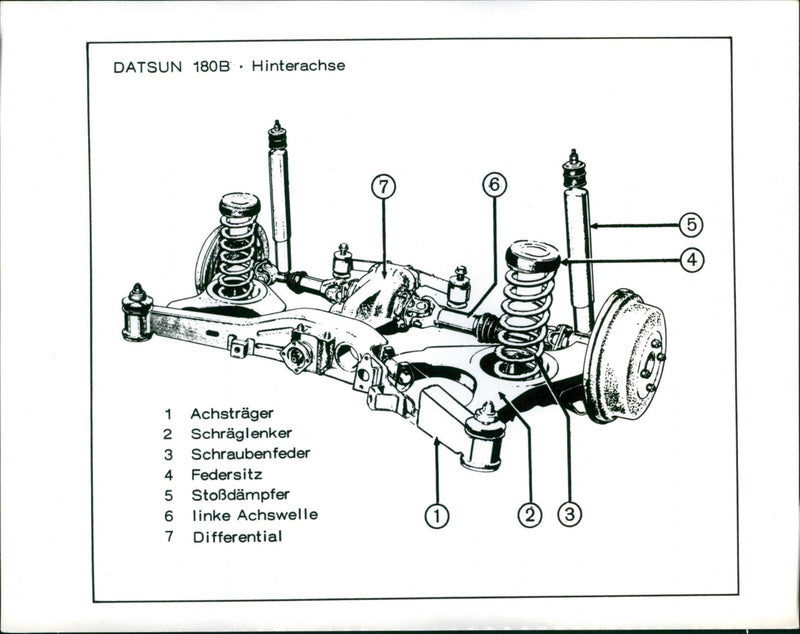 Datsun 180B, rear axle - Vintage Photograph