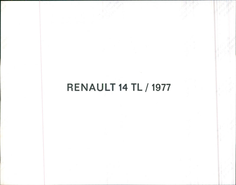 Renault 14 TL 1977 - Vintage Photograph