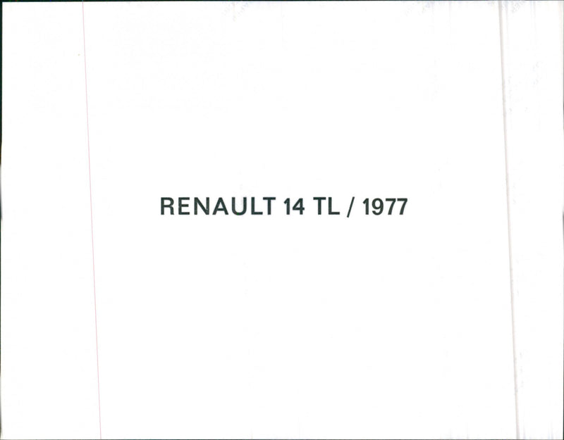 Renault 14 TL 1977 - Vintage Photograph