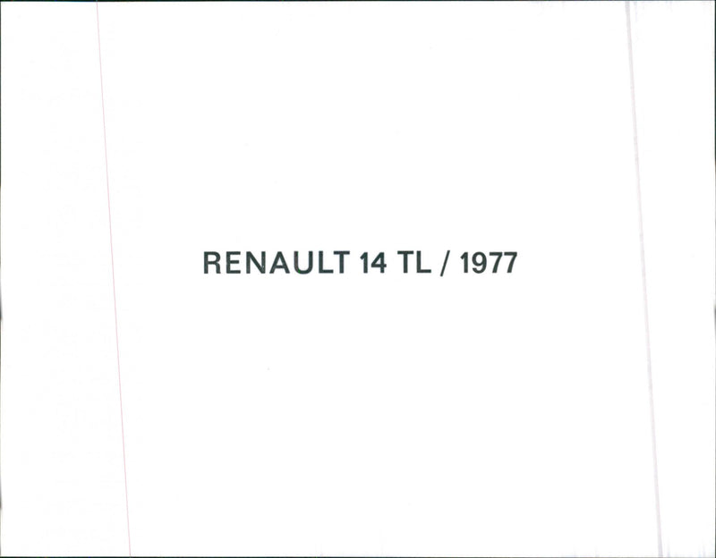 Renault 14 TL 1977 - Vintage Photograph