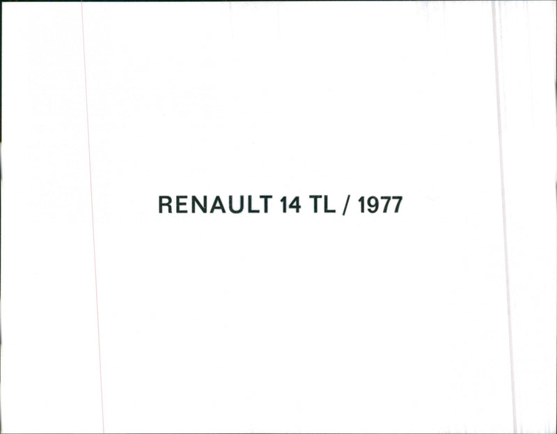 Renault 14 TL 1977 - Vintage Photograph