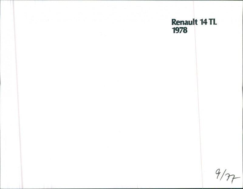 Renault 14 TL 1978 - Vintage Photograph