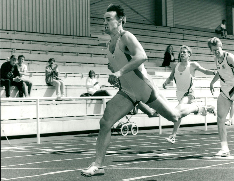 Simon Karström, Umeå FI, sprint, vinnare 100 meter - Vintage Photograph