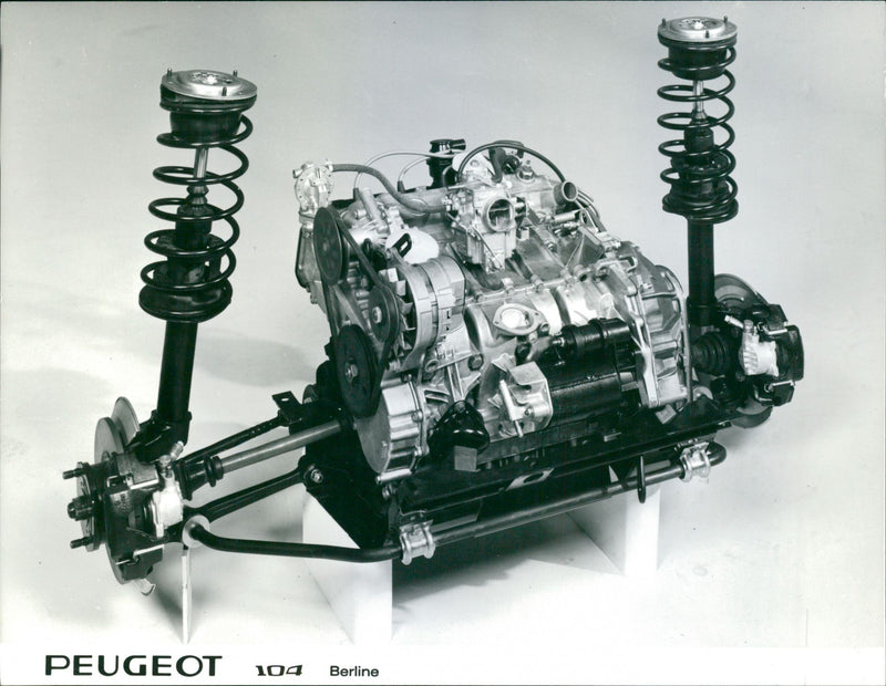 Peugeot 104 Berline's engine - Vintage Photograph