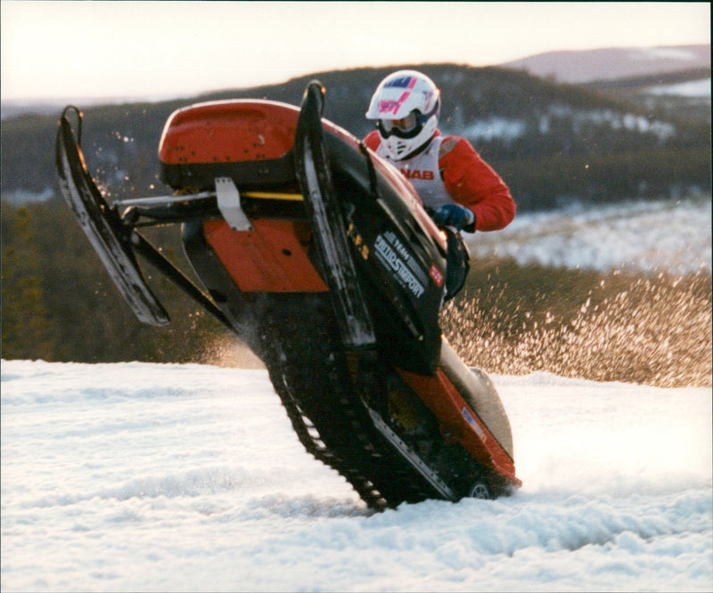 Jan Siklund, scooter on the hill Buberget - Vintage Photograph