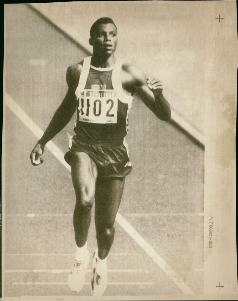 Carl Lewis, Athletics USA, running, Olympic Seoul - Vintage Photograph