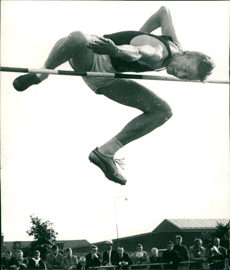 Greger Lindström, high jump Skellefteå AIK - Vintage Photograph