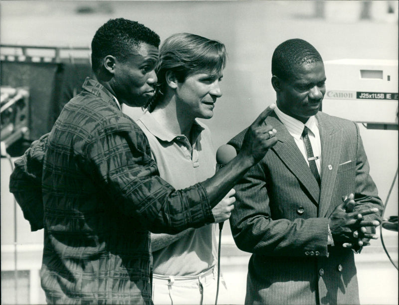 Carl Lewis and Ben Johnson - Vintage Photograph