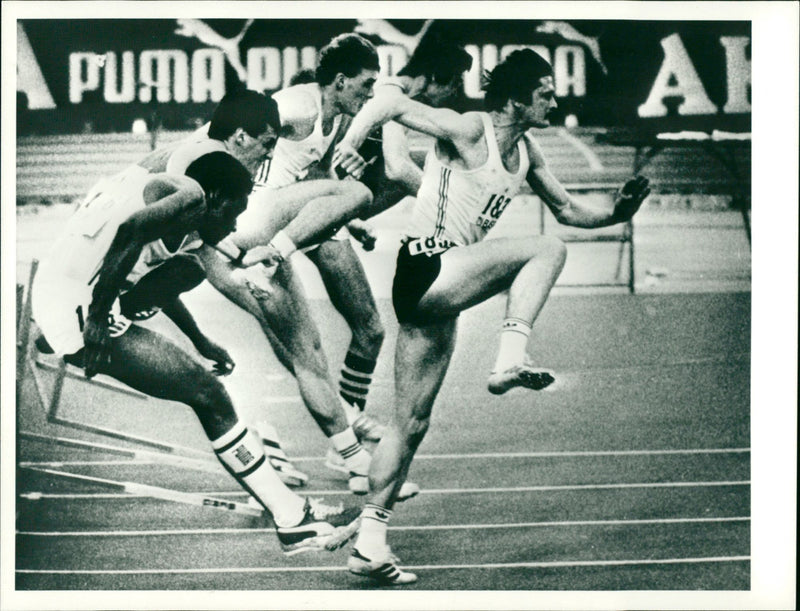 Sports image of the year by Olle Seijbold. Athletics Hurdling - Vintage Photograph