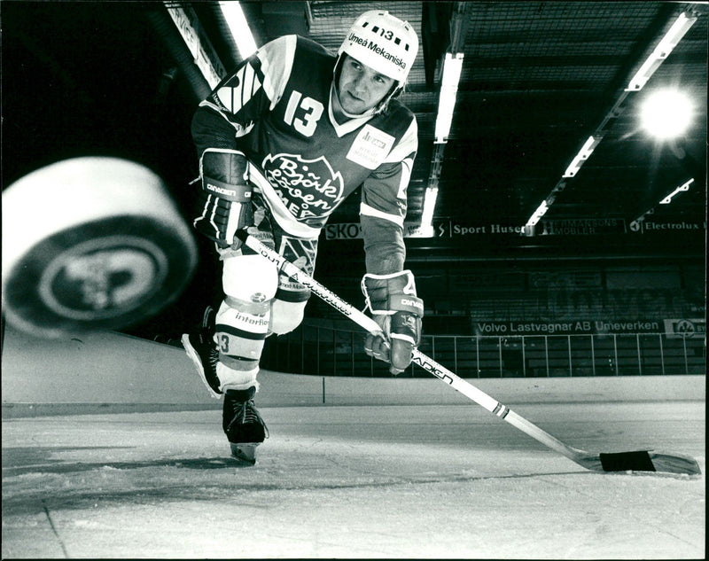 Hans Edlund, ishockey, Björklöven Umeå - Vintage Photograph