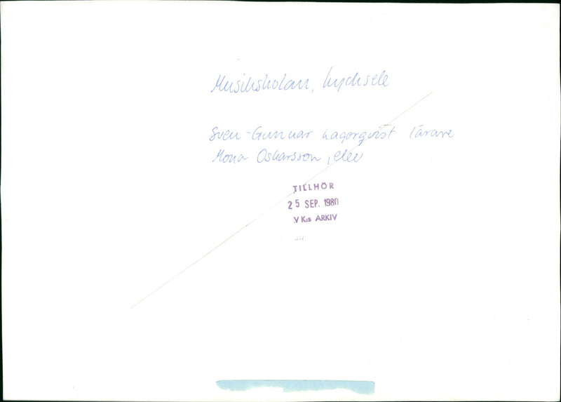 1980 OSHARSSON CARAVE SCHOOL LUGDISELE ARKIV KIS ELEE MUSIC GUNUAR SVEN MONA - Vintage Photograph