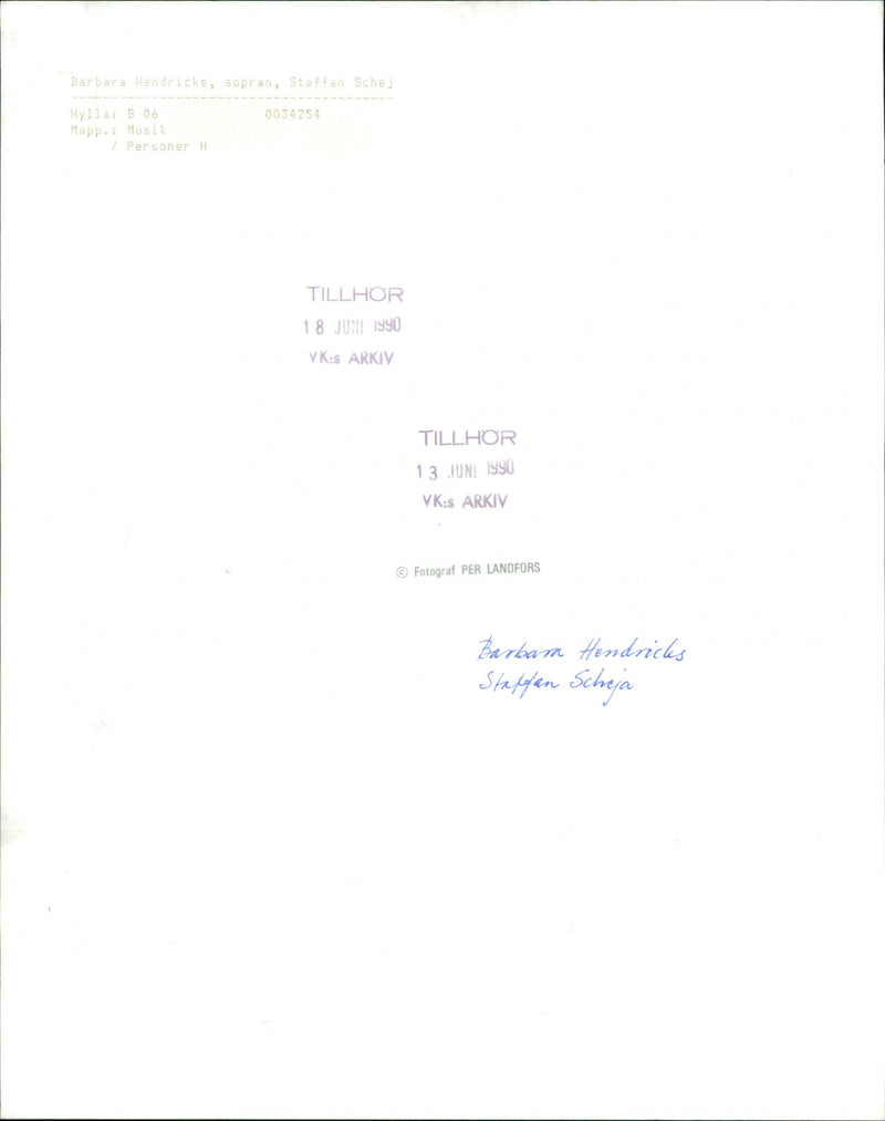 Barbara Hendrick's soprano chamber music. - Vintage Photograph