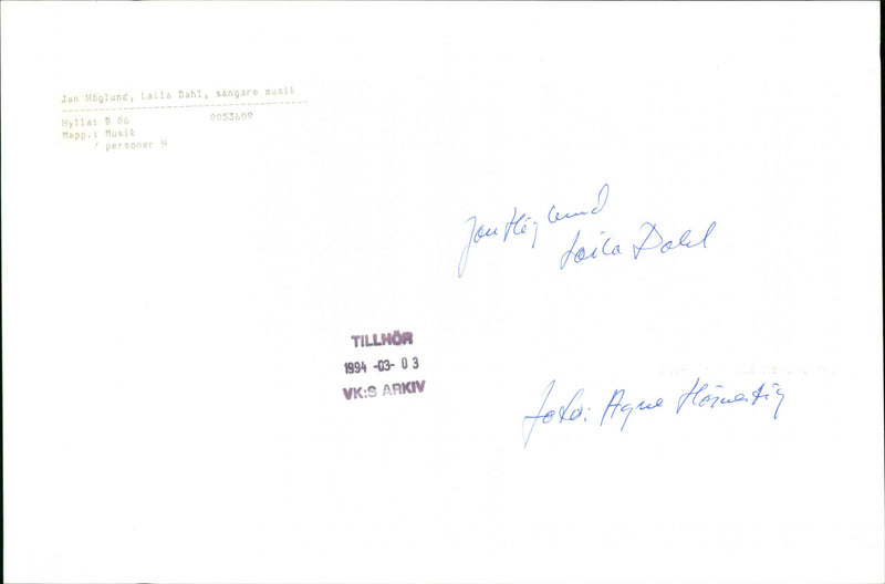 Jan Höglund singer music. - Vintage Photograph