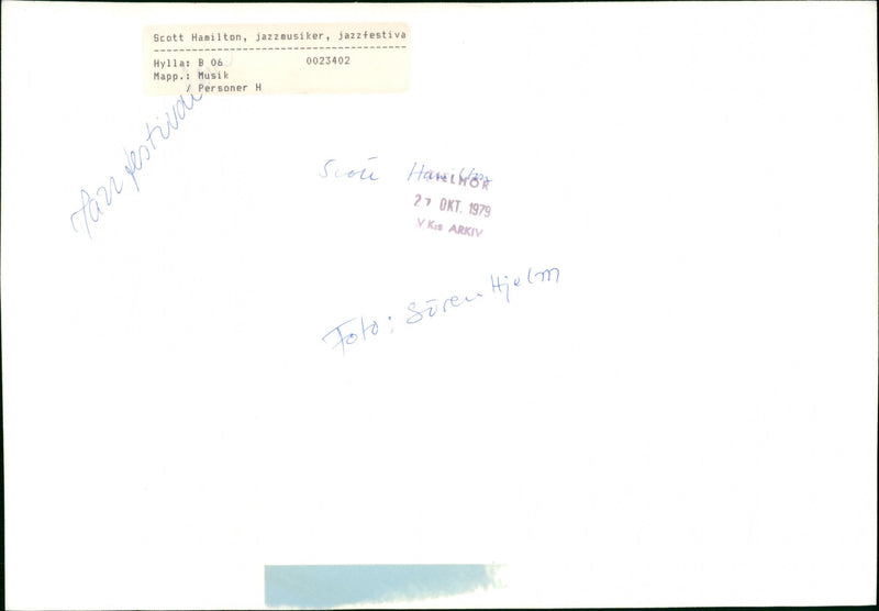 Scott Hamilton spelar på jazzfestivalen - Vintage Photograph