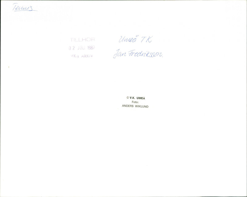 Jan Fredriksson, Umeå TK - Vintage Photograph