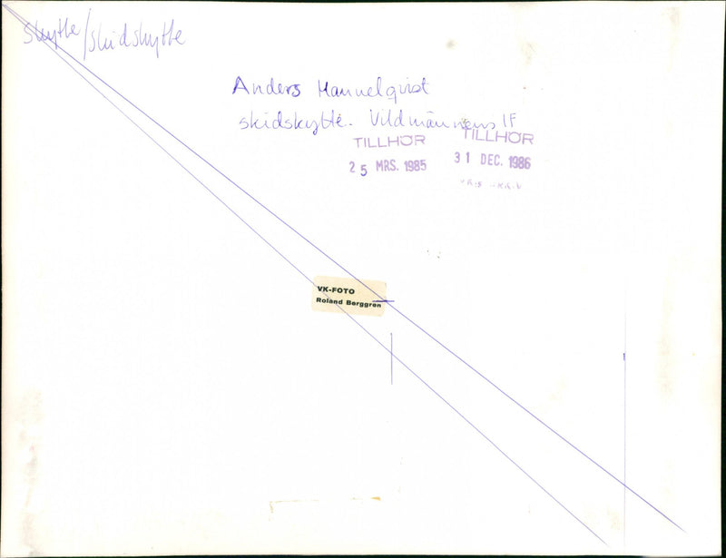 1986 EXCHANGE MANUELQUIST MRS BERGGREN BIATHLETE SKISKYTL ROTH - Vintage Photograph