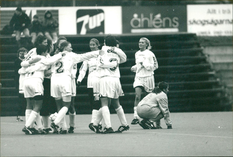 Umeå IK celebrates goals - Vintage Photograph