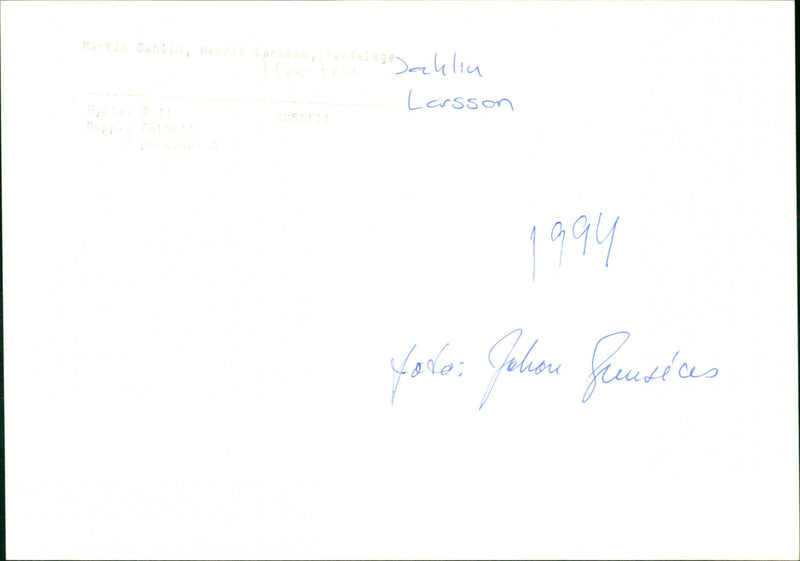 Martin Dahlin and Henrik Larsson - Vintage Photograph