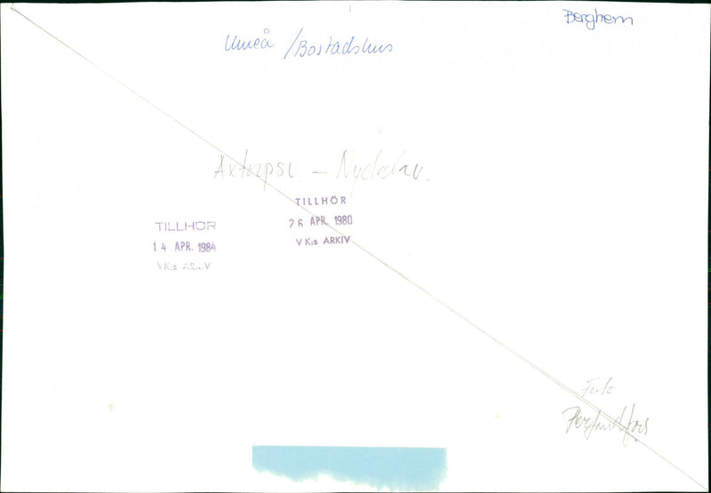 1984 PERSON ARCHIVE KIS BERGH NUDELNO VKS ARAN HOUSING UMEA ANTRAPSL - Vintage Photograph