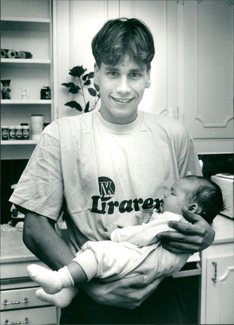 Johan Magnusson with his daughter Fanny - Vintage Photograph