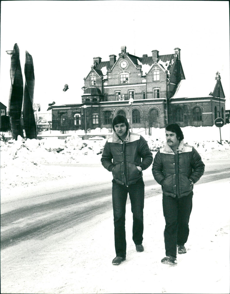 Hans Edlund och Rolf Älvero, Björklöven ishockey - Vintage Photograph