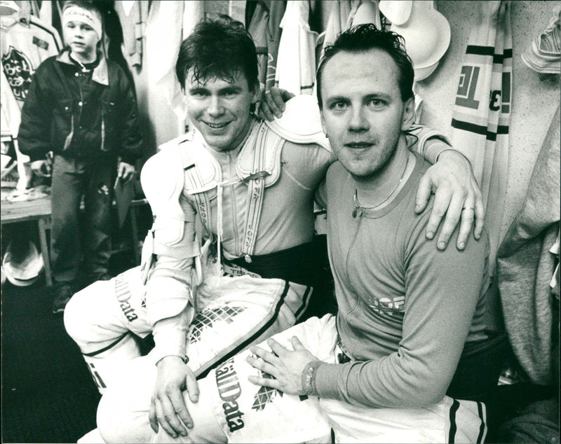 Peter "Pecka" Edström och Göte Wälitalo, ishockey Björklöven - Vintage Photograph