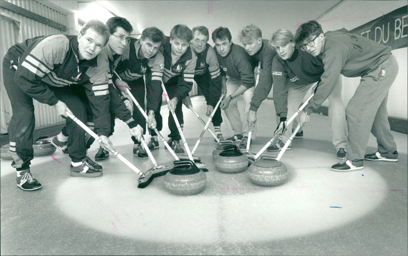 Curling team Sjöström - Vintage Photograph