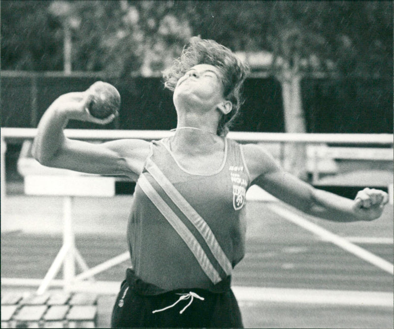 Anneli Johansson hits the ball - Vintage Photograph