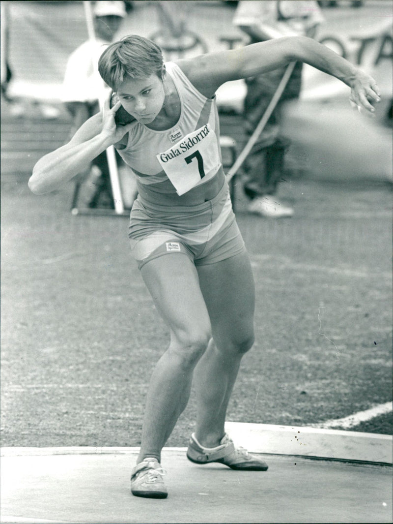 Anneli Johansson hits the ball - Vintage Photograph