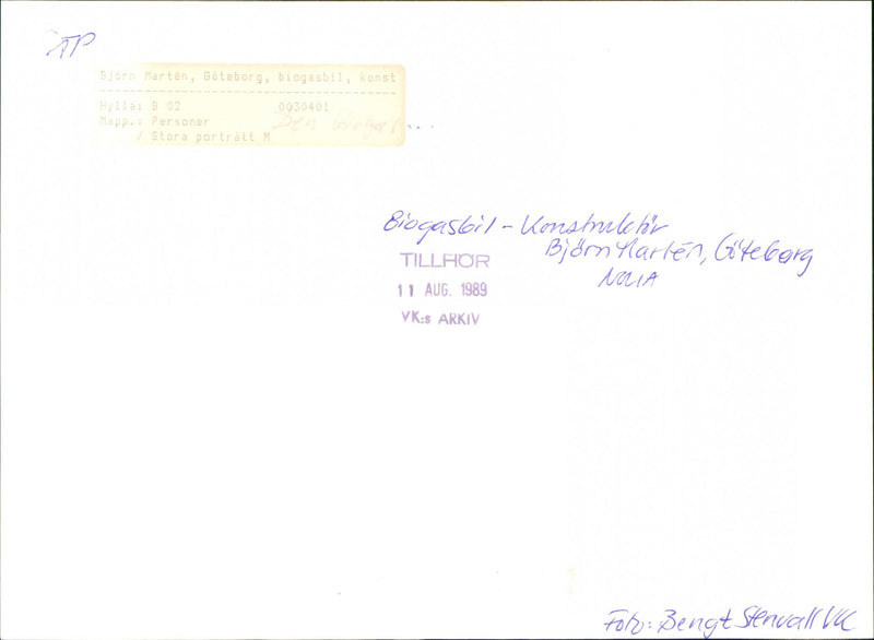 Björn Martén, kontruktör biogasbil - Vintage Photograph