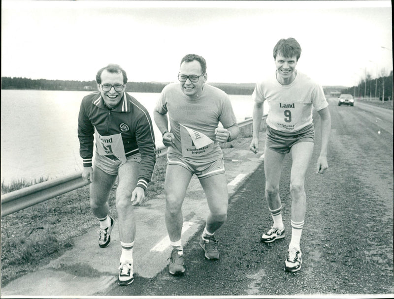 Vindelälvsloppet's competition team Rolf Pehrsson, Olle Kristensson and John-Gunnar Jönsson - Vintage Photograph