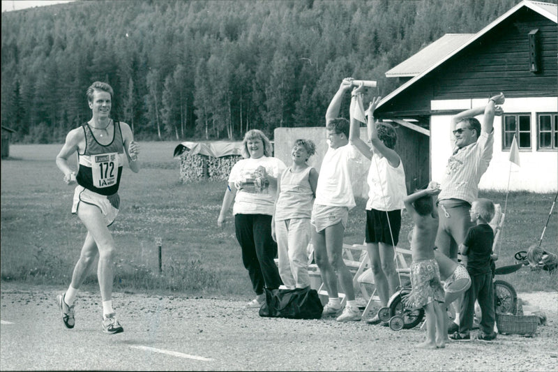 John-Gunnar Jönsson runs the Vindelälvsloppet - Vintage Photograph