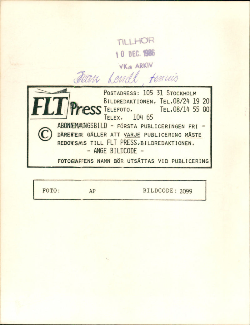 Ivan Lendl - Vintage Photograph