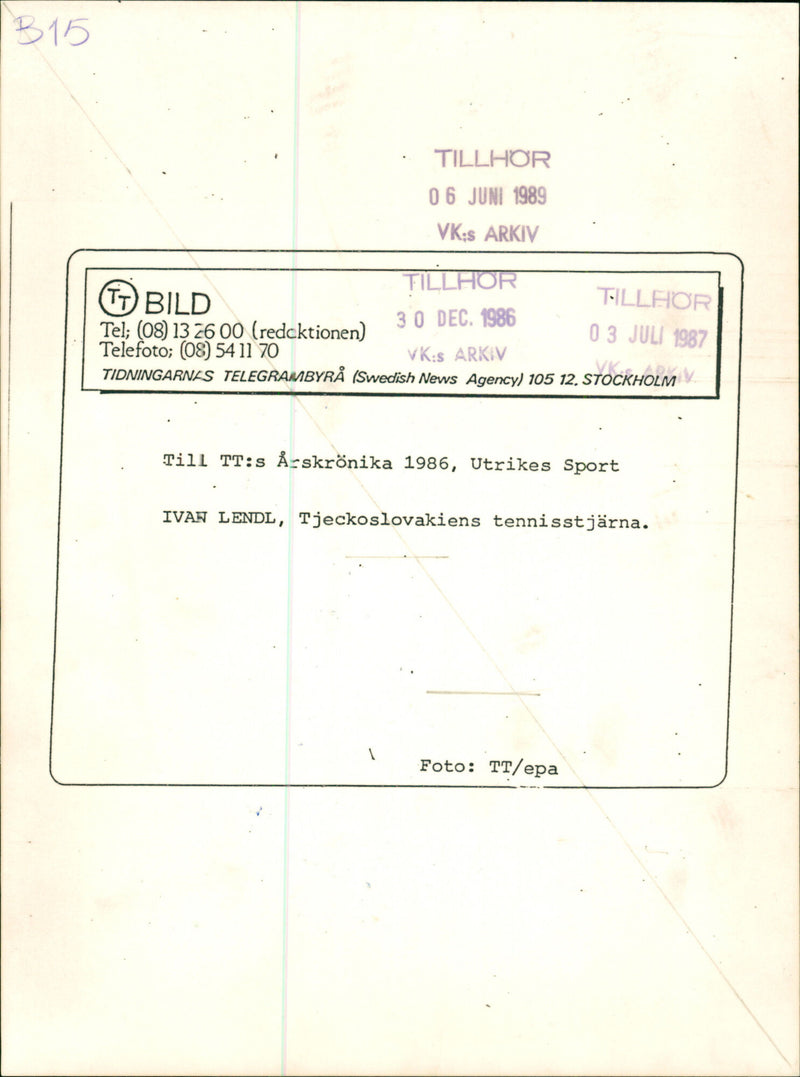 Ivan Lendl - Vintage Photograph