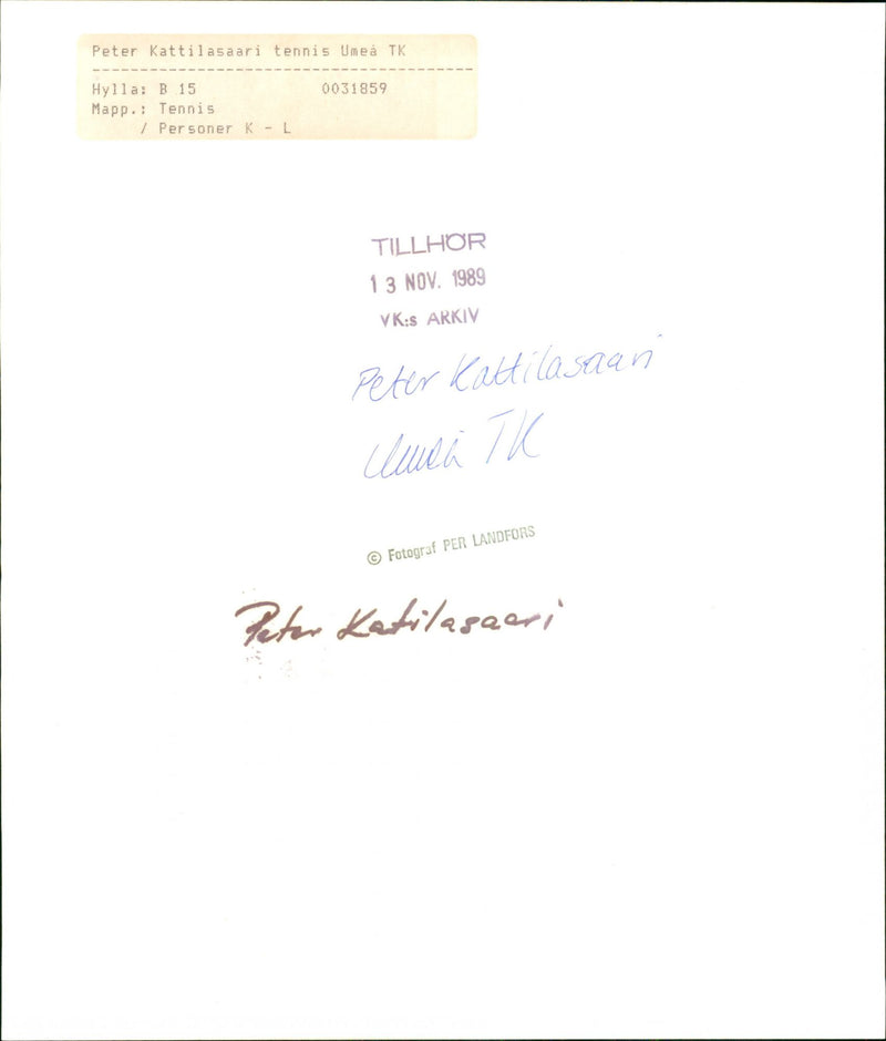 Peter Kattilasaari - Vintage Photograph