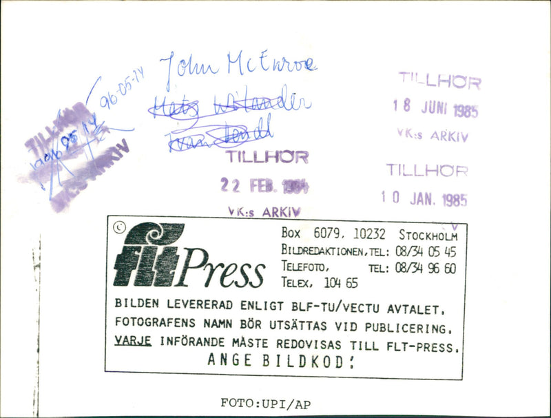 John McEnroe with the Wimbledon trophy - Vintage Photograph