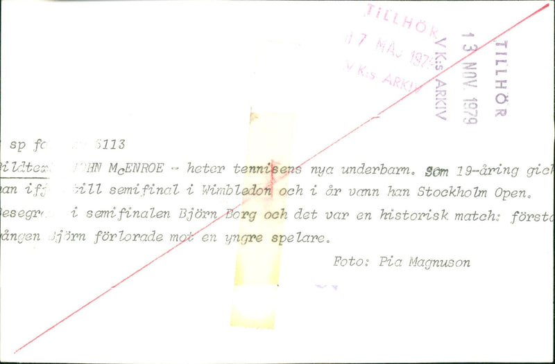 John McEnroe - Vintage Photograph