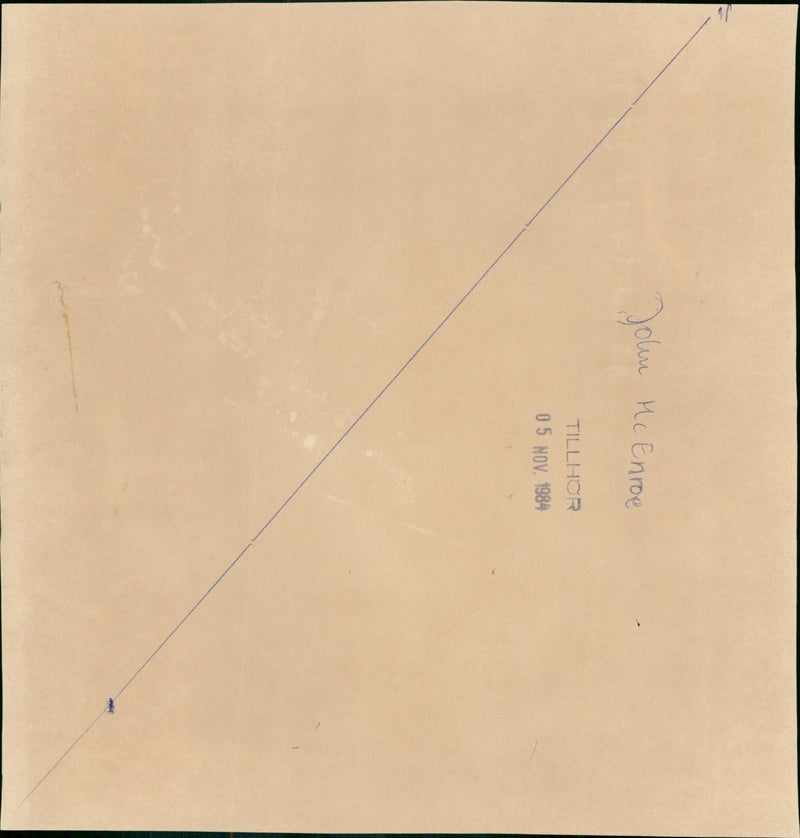 John McEnroe hits the "soda table" at the Stockholm Open - Vintage Photograph