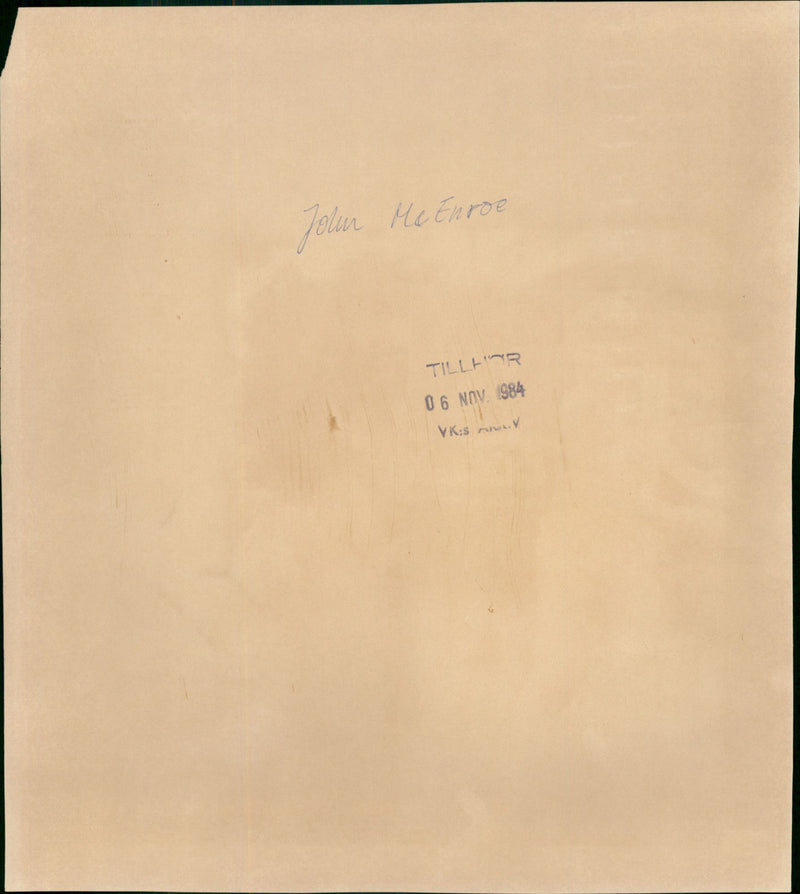 John McEnroe in the match against Wilander in the Stockholm Open - Vintage Photograph