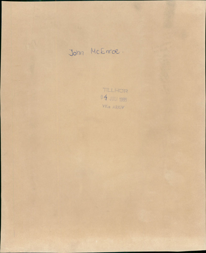 John McEnroe during a break in the Wimbledon match against Kevin Curren - Vintage Photograph