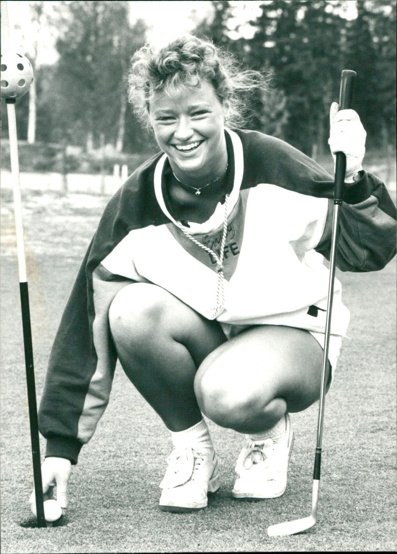 Petra Sundström, golf, Umeå golfklubb - Vintage Photograph