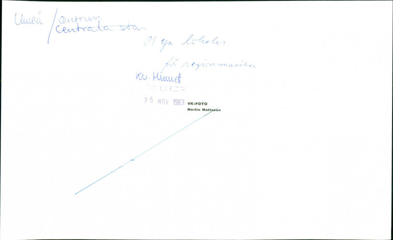 1983 UMEA CENTER PREMISES OLGA MINUET TOWN REGION MATTSSON MUSICIAN PHOTO TILIDE - Vintage Photograph