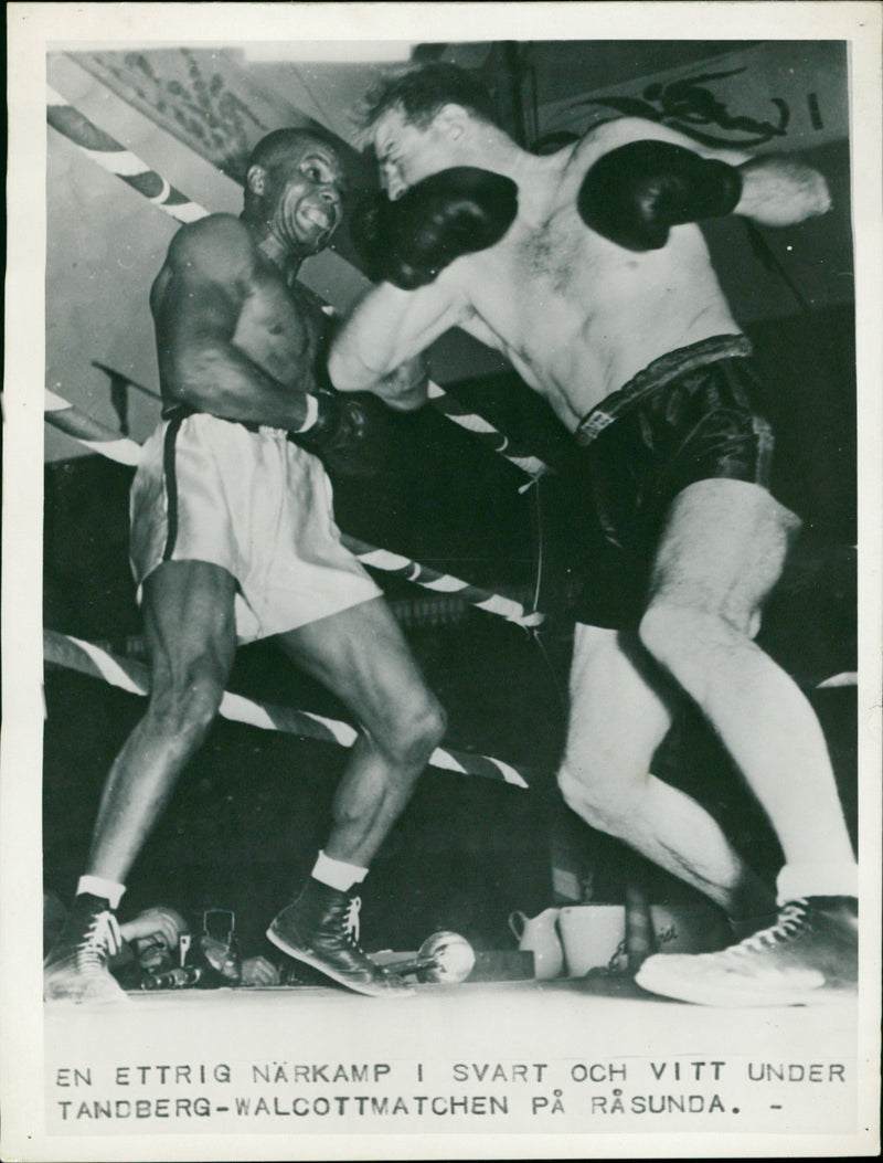 Jersey Joe Walcott and Olle Tandberg - Vintage Photograph