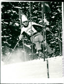 Jill Wahlqvist took an 8th place in Crans-Montana - Vintage Photograph